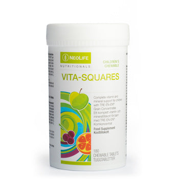 Vita-Squares, polivitaminai vaikams, kramtomosios tabletės